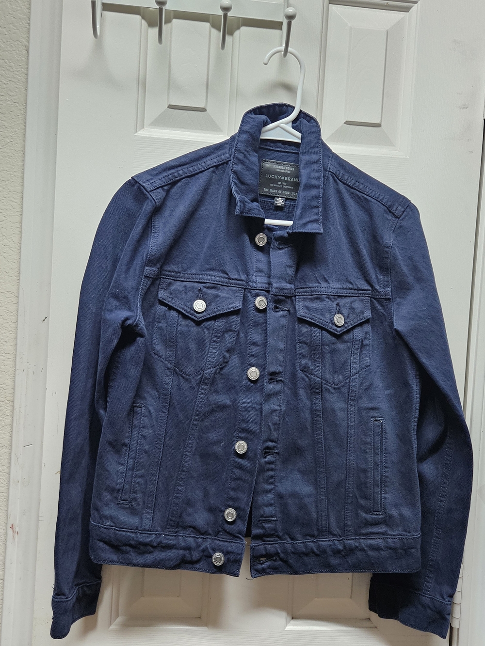 Lucky Brand The Tomboy Trucker Navy Denim Jacket Sz. Medium